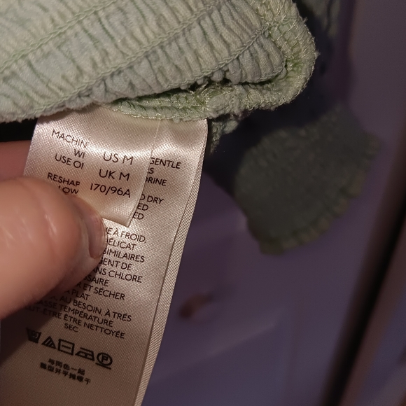 Anthropologie Mint Green Gerri Seersucker Boho Textured Blouse. Size M - Picture 7 of 7